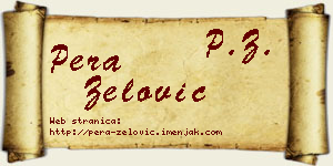 Pera Zelović vizit kartica